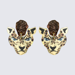 King leopard earrings