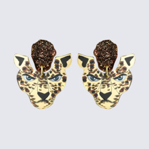 King leopard pendientes