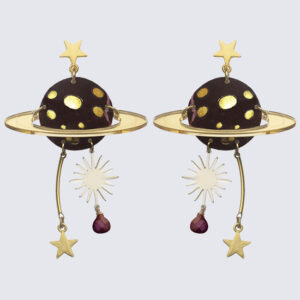 Space bling granat earrings