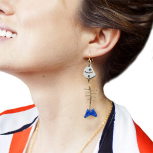 Fishbone Blue Fin earrings