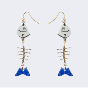 Fishbone Blue Fin pendientes