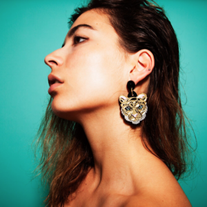 Born Free Leo L earrings