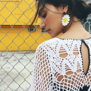 Electric Daisy White earrings (multicolor)