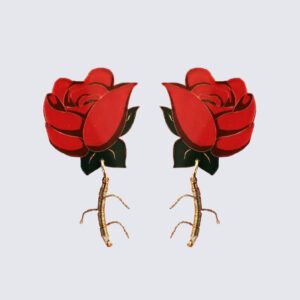 Red Rose Earrings